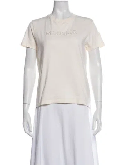 Pre-owned Moncler Crew Neck Short Sleeve T-shirt In White