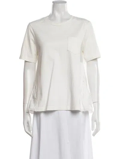 Pre-owned Moncler Crew Neck Short Sleeve T-shirt In White