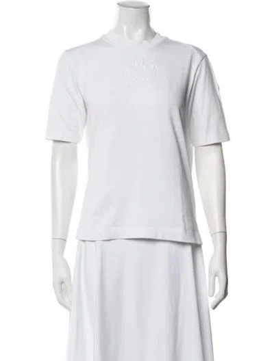 Pre-owned Moncler Crew Neck Short Sleeve T-shirt In White