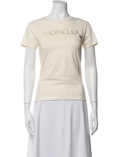 Pre-owned Moncler Crew Neck Short Sleeve T-shirt In White