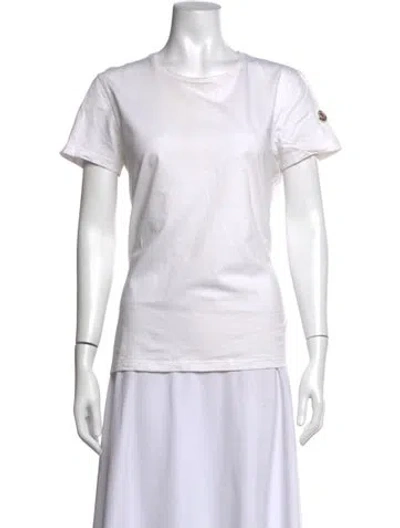 Pre-owned Moncler Crew Neck Short Sleeve T-shirt In White