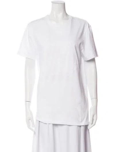 Pre-owned Moncler Crew Neck Short Sleeve T-shirt In White