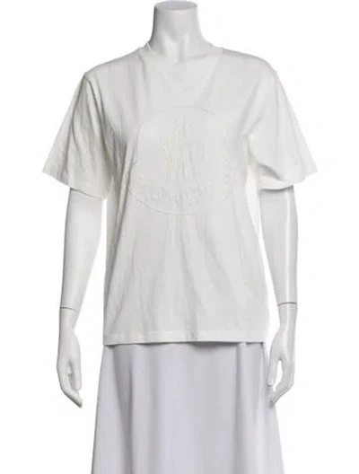 Pre-owned Moncler Crew Neck Short Sleeve T-shirt In White