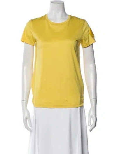Pre-owned Moncler Crew Neck Short Sleeve T-shirt In Yellow
