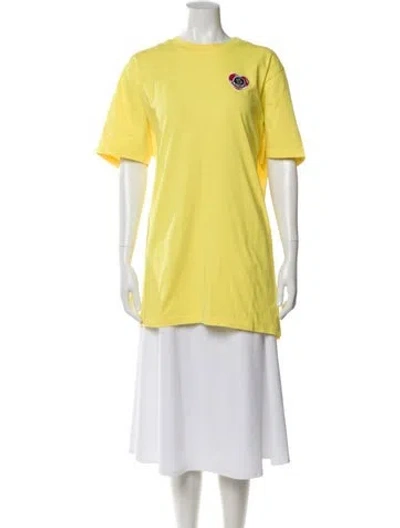 Pre-owned Moncler Crew Neck Short Sleeve T-shirt In Yellow