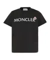 Moncler Cotton Jersey T-shirt With Logo Print Kids In Blue