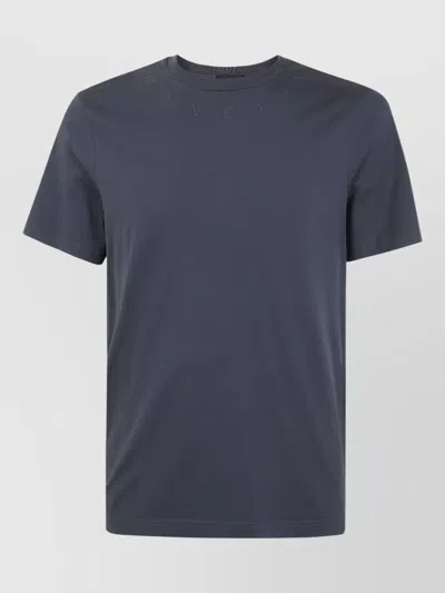 Moncler Crew Neck Short Sleeves Cotton Jersey T-shirt In Blue