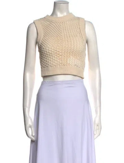 Pre-owned Moncler Crew Neck Sleeveless Top In Neutral