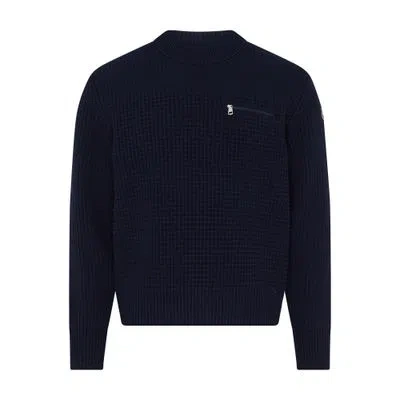 Moncler Crew Neck Sweater In Navy
