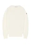 Moncler Crew Neck Sweater In Silk White