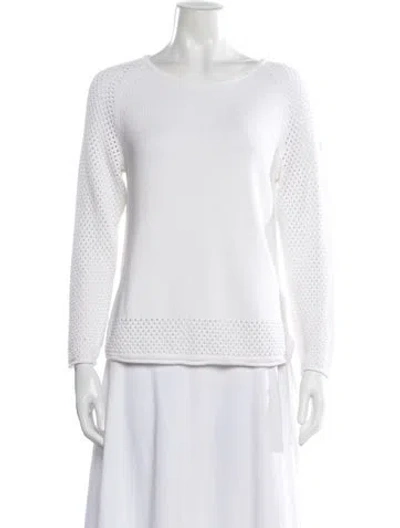 Pre-owned Moncler Crew Neck Sweater In White