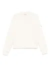 Moncler Logo Patch Crewneck Sweatshirt In White