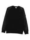 Moncler Mens Black Logo-patch Contrast-sleeve Cotton-blend Sweatshirt In Black