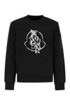 Moncler Contemporary Crew-neck Sweatshirt With Whimsical Logo In Black