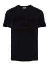 Moncler T-shirt Mit Beflocktem Logo In Azul