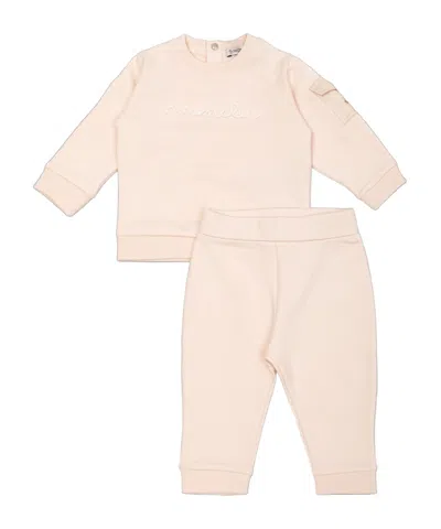 Moncler Kids' Crew-neck Long-sleeve Athletic Set In Neutral