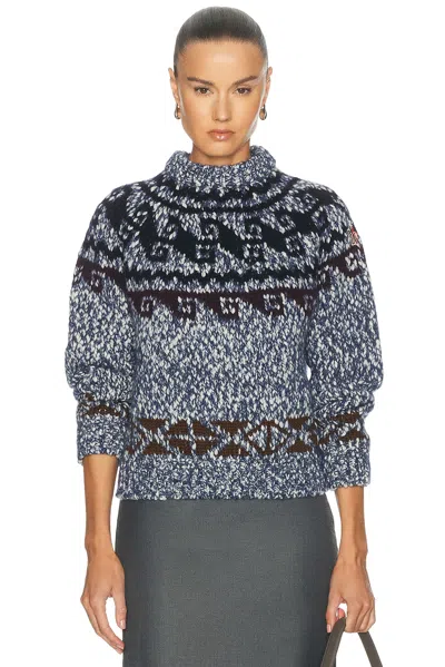Moncler Crewneck Sweater In Blue