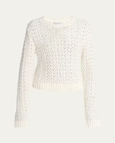 Moncler Crewneck Sweater In Natural