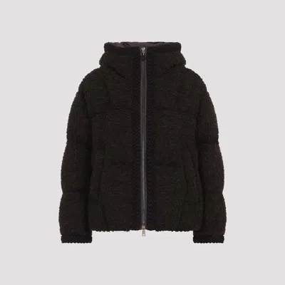 Moncler Cristallin Wool-blend Down Jacket For Women In Brown