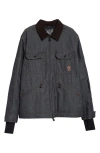 Moncler Croatan Denim Down Shirt Jacket In Blue