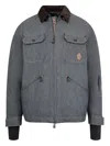 Moncler Croatan Denim Down Shirt Jacket In Gray