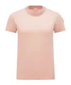 Moncler T-shirt En Coton Avec Détails En Crochet In Nude