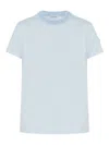Moncler Crochet Accent Cotton T-shirt Blue