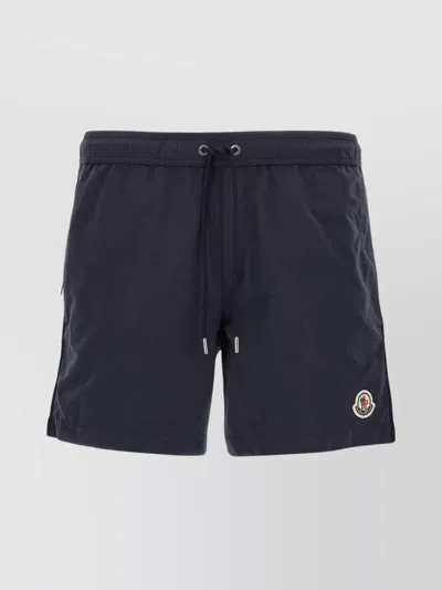 Moncler Crochet Insert Swimsuit Featuring Back Pocket In Black