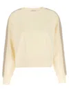 Moncler Oversized Cotton Jersey Sweatshirt With Crochet Detailing In White