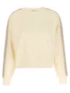 Moncler Oversized Cotton Jersey Sweatshirt With Crochet Detailing In White