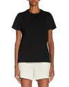 Moncler Crocheted Neck Tee In Black