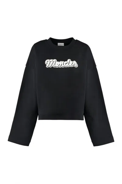 Moncler Cotton Crew-neck Sweatshirt In Black