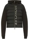 Moncler Cropped Black Sweatshirt With Padded And Smooth Fabric Design In Black