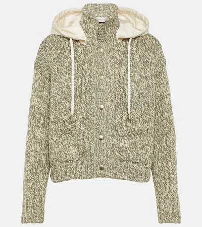 Moncler Cotton-blend Cardigan In Green