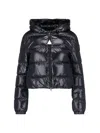 Moncler Long Sleeve Cotton Coat In Black  