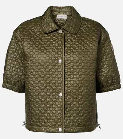 Moncler Cropped Jacket In Green