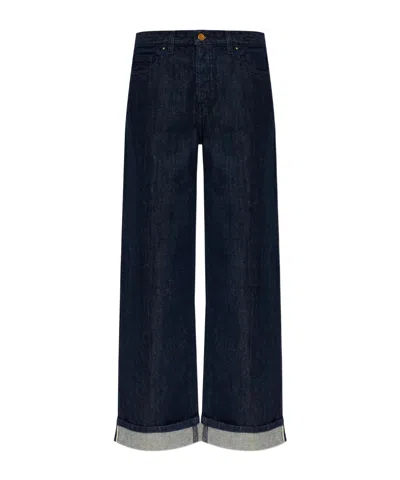 Moncler Cropped Jeans In Blue