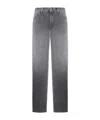 Moncler Grey Five-pocket Jeans In Denim Woman In Gray