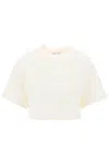 MONCLER CROPPED T-SHIRT WITH SEQUIN LOGO