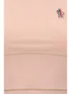 Moncler Sleeveless Round Neck Top With Contrast Stitching In Pink