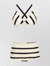 Moncler Cross-back Design Striped Bikini