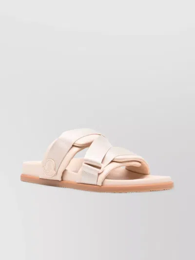 MONCLER CROSS STRAP OPEN TOE SANDALS WITH RUBBER SOLE