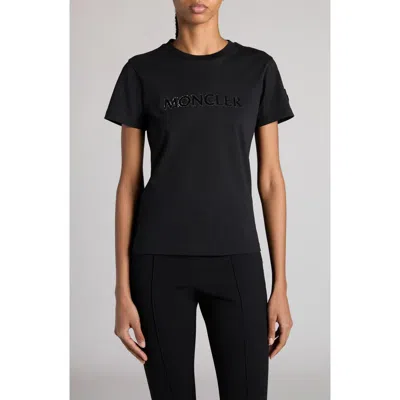 Moncler T-shirt And Polo Shirt In Black