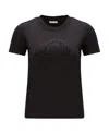 Moncler Crystal Logo Crew Neck T-shirt In Black
