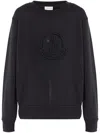 Moncler Crystal-embellished Logo Sweatshirt In Black