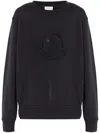Moncler Rhinestone-embellished Logo Sweatshirt In Black