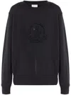 Moncler Rhinestone-embellished Logo Sweatshirt In Black