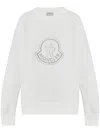 Moncler Logo Cotton-blend Jersey Sweatshirt In White