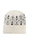 Moncler Embellished Alpaca And Wool-blend Beanie In Brown