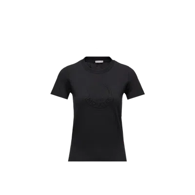 Moncler Crystal Logo Cotton T-shirt Black